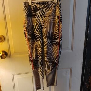 Old Navy Black & Gray Palm-Print Active Joggers with Orange Trim